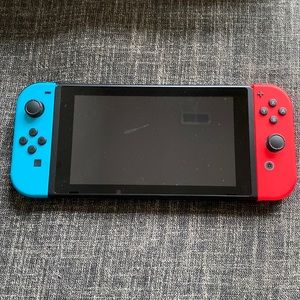 Nintendo Switch Joy-Con Neon Blue/Red Console - Like New w/ Box
